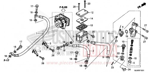 REAR BRAKE MASTER CYLINDER (CB500XA/CB400XA) CB500XAJ de 2018